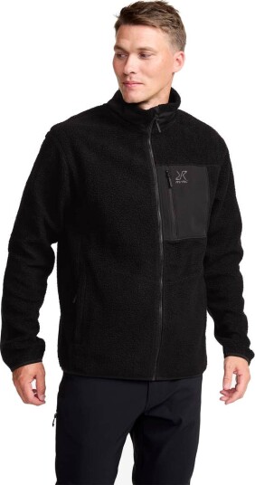 Revolutionrace High Pile Fleece Jacket Herre Black 2XL Herre Overdeler Fleece & midlayers