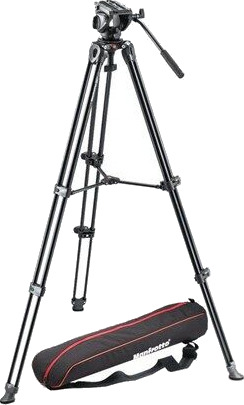 Manfrotto Tripod with fluid video head Lightweight with Side Lock