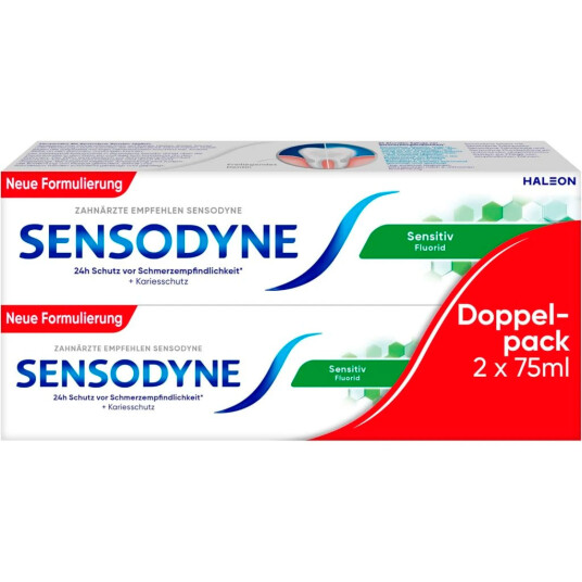 SENSODYNE Tannkrem 2 x 75 ml Sensitiv Fluorid SENSODYNE Tannkrem 2 x 75 ml Sensitiv Fluorid