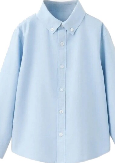 Mango Oxford Cotton Shirt - LT-PASTEL BLUE - 86