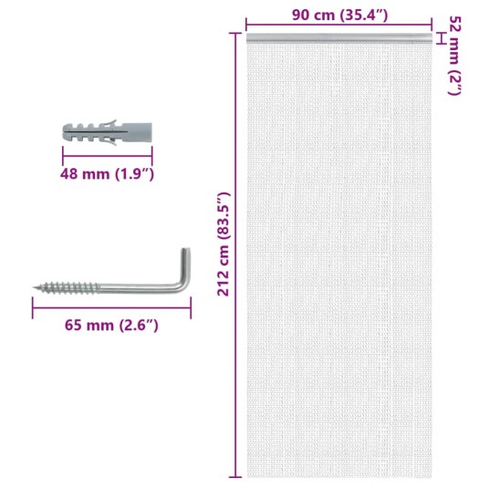 Fluenett med kjede 90x212 cm aluminium