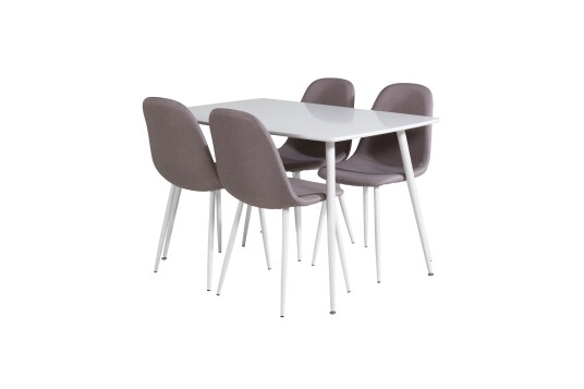 Venture Home Polar Spisegruppe 120 cm Rektangulær med 4 Polar Stoler Grå