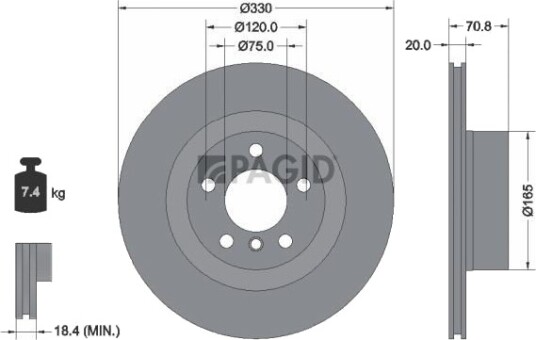 PAGID 55563NC Bremseskive PAGID 55563NC Bremseskive