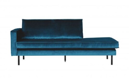 BePureHome Rodeo Daybed Blå velur - venstrevendt