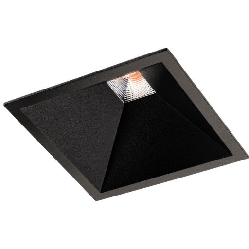 Soft Square downlight, 12W, 2700K, 880lm, IP43, bakkantdimmer, svart Soft Square downlight, 12W, 2700K, 880lm, IP43, bakkantdimmer, svart