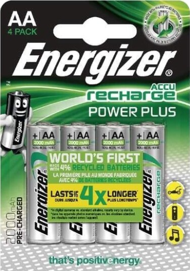 ENERGIZER Batteri AA/LR6 Oppladbart Ni-Mh 2000mAh 4-pk