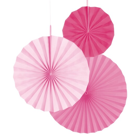 Amscan International Papirvifter Rosa Miks - 3-pakning