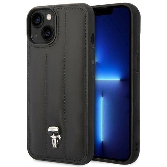 Karl Lagerfeld Puffy Ikonik Pin Deksel for iPhone 14 Svart