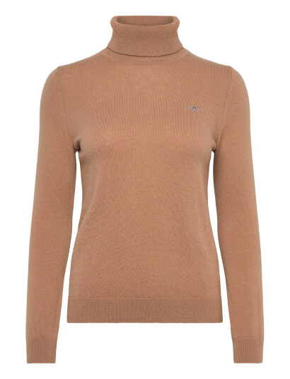 GANT Extrafine Lambswool Blend Rollneck - Beige - XS