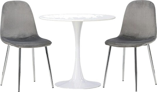 Spisegruppe Venture Home Hamden Ø80 cm med 2 stk Eva Stoler