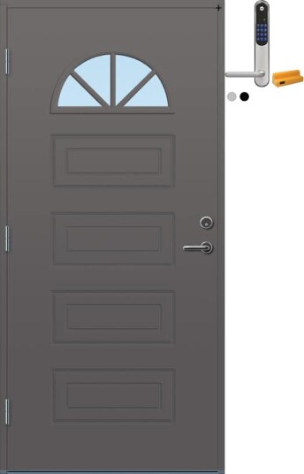 Ytterdør Bygg1 Fevik med Yale Doorman Classic Home