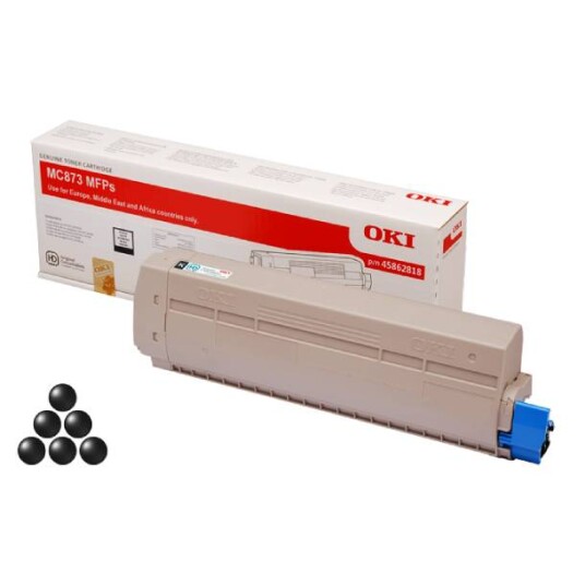 OKI MC 873 BK lasertoner - 45862818 Original - Svart 15000 sider OKI MC 873 BK lasertoner - 45862818 Original - Svart 15000 sider