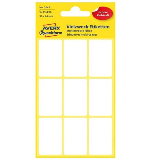 Avery Etiketter for håndskrift 63 stk 38x24mm