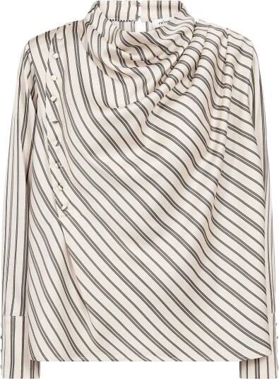 Co" Couture Hellycc Button Stripe Blouse Cream M