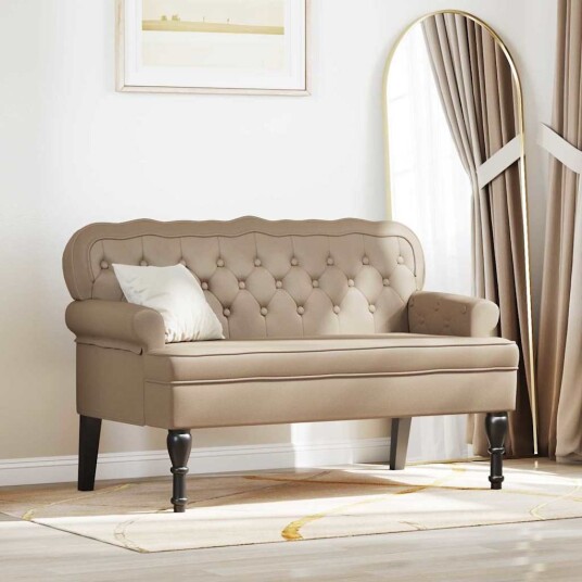 Chesterfield Benk Cappuccino 119.5 x 64.5 x 75 cm Kunstlær Chesterfield Benk Cappuccino 119.5 x 64.5 x 75 cm Kunstlær