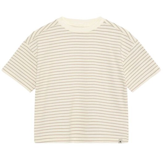 Huttelihut Stripe T skjorte til barn   White Pepper   128
