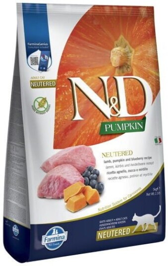 Farmina N&D Pumpkin Cat Lamb & Blue Neutered 5 kg