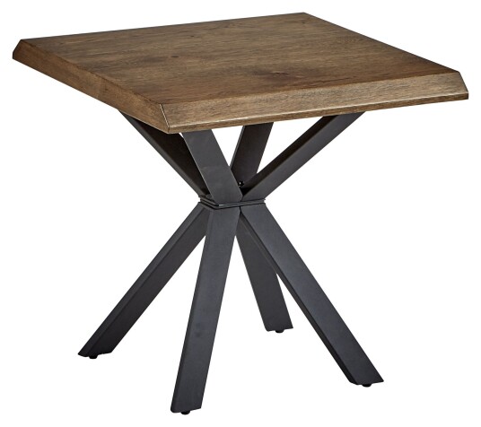 uno furniture Arno Sidebord - Røyket Eik/Sort Metall, 60x60 Unoliving