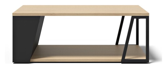 Temahome Albi Sofabord, Lys eik/Svart metall, 100x55x36 Unoliving