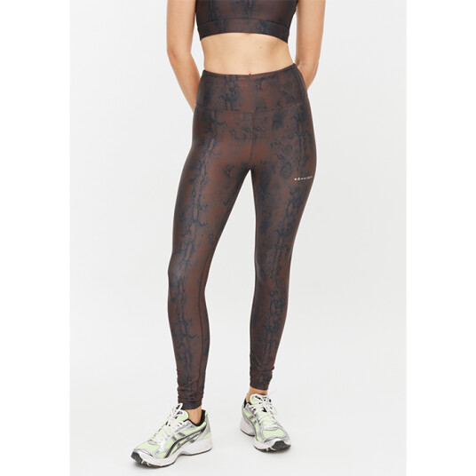 Printed High Waist Tights, Brown snøke Brun X-small Printed High Waist Tights, Brown snøke Brun X-small