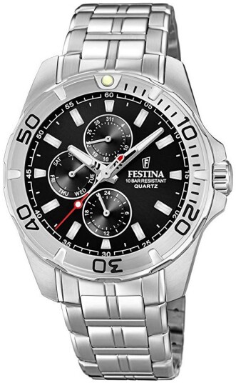 Festina Herreklokke F20445 3 Sort/Stål Ø43 mm