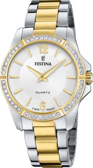 Festina Dameklokke F20594 1 Mademoiselle Sølvfarget/Gulltonet stål Festina Dameklokke F20594 1 Mademoiselle Sølvfarget/Gulltonet stål