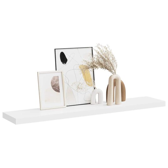 vidaXL Flytende vegghylle hvit 120x23,5x3,8 cm MDF