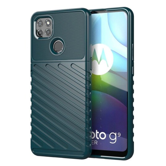 INCOVER Motorola Moto G9 Power Twill Plastik Deksel Thunder Series - Grønn