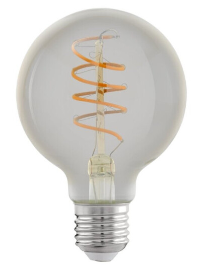 Eglo Led-Filamentlyspære Form: G80 E27 4 W Ekvivalent 26 Klasse G Varmt Hvitt Lys 2200 K Eglo Led-Filamentlyspære Form: G80 E27 4 W Ekvivalent 26 Klasse G Varmt Hvitt Lys 2200 K