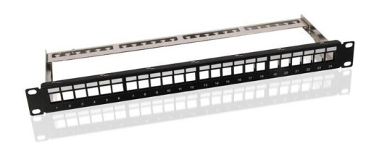 Pro 19" Keystone Patch Panel Tomt for 24 Moduler Svart Pro 19" Keystone Patch Panel Tomt for 24 Moduler Svart