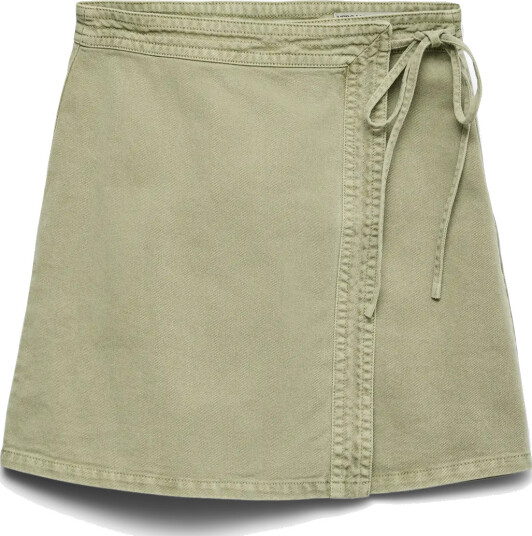 Vero Moda Liza Mid Rise Short Denim Wrap Skirt Grønn S