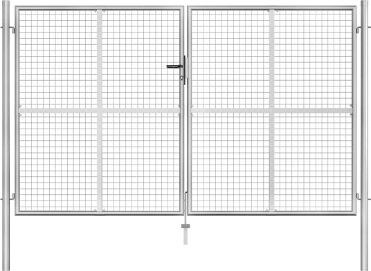 vidaXL Hageport galvanisert stål 306x200 cm sølv
