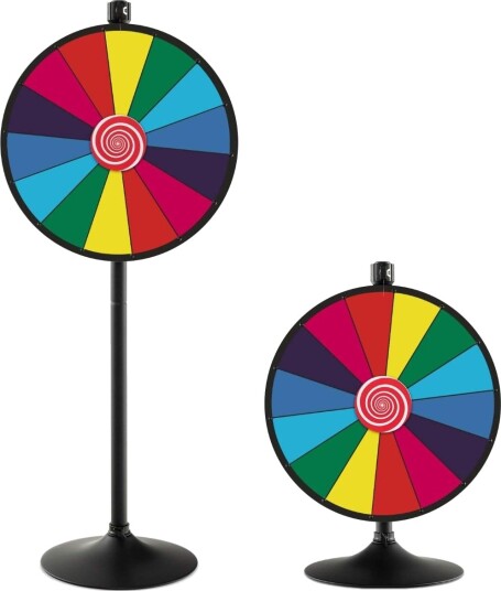 Cwy Ø60 cm Lykkehjul med stativ Premiehjul Høydejusterbart konkurransehjul Fargerikt TT10009 Cwy Ø60 cm Lykkehjul med stativ Premiehjul Høydejusterbart konkurransehjul Fargerikt TT10009
