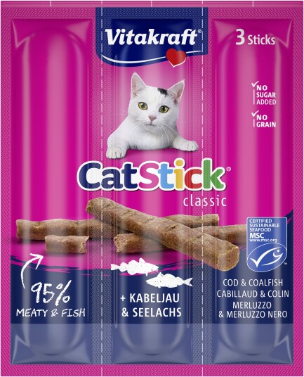 Vitakraft Tyggepinner til Katt Mini med Laks og Tunfisk 3x6g, 20 stk.
