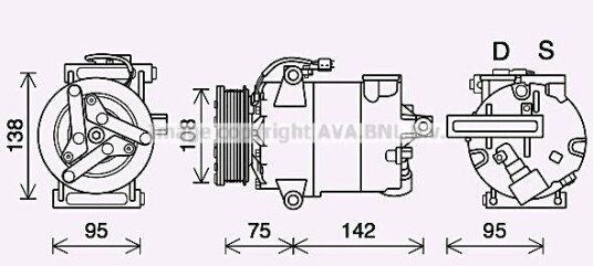 AC kompressor AVA Clever Choice FDAK635 AC kompressor AVA Clever Choice FDAK635