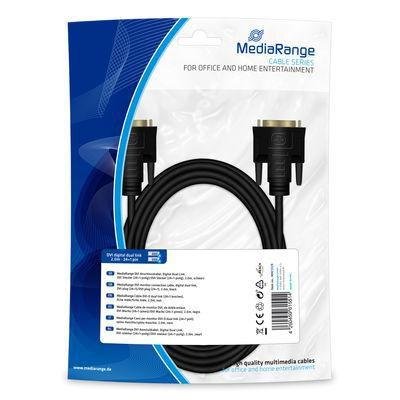 MediaRange DVI Anschlusskabel 2x DIV (24+1-polig) 2m schwarz MediaRange DVI Anschlusskabel 2x DIV (24+1-polig) 2m schwarz
