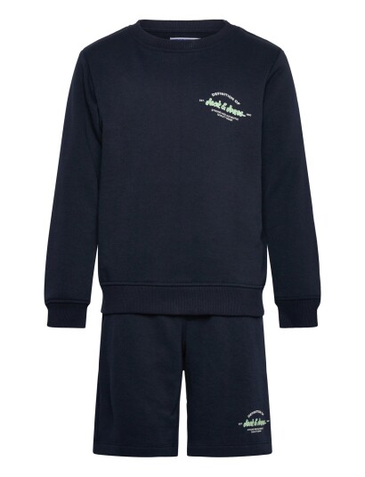 Jack & Jones Jjbrandon Sweatshirt/Shorts Set Mp Jnr Navy 164