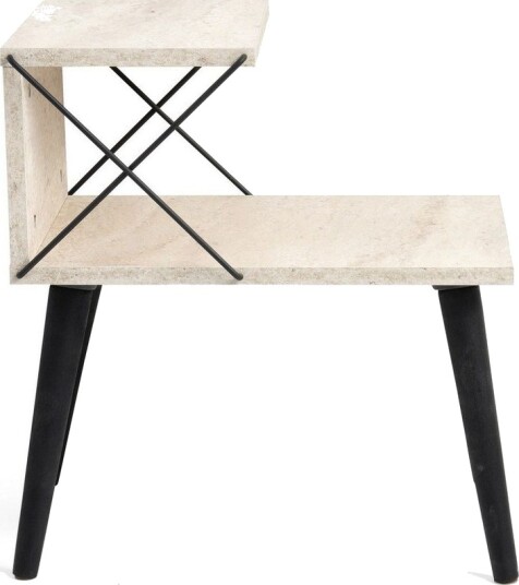 Kaysie Nattbord 50 cm - Svart/Marmor