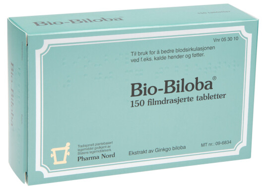 Pharma Nord Bio Biloba tabletter 100mg 150 stk. på brett Pharma Nord Bio Biloba tabletter 100mg 150 stk. på brett