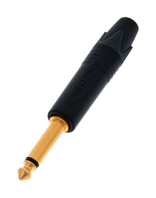 Neutrik 6.3mm 2-Pole Mono Jack Adapter med Gullkontakter, Sølv