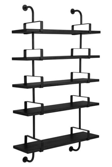Gubi Demon vegghylle 5 etasjer black stained ash, 95 cm