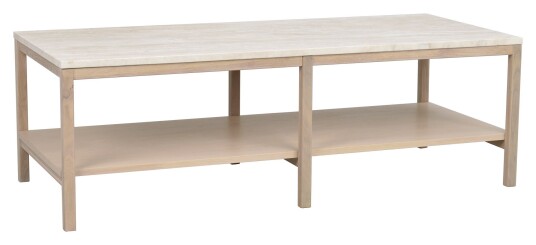 Rowico Home Orwel Sofabord, Beige travertin, Hvit pigm., 140x60 Unoliving 1715028-04-0 1729647-01-0
