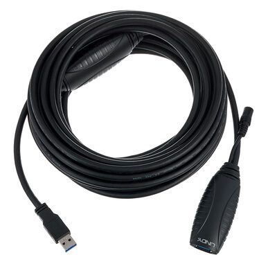 Lindy USB 3.2 Gen 1 Forlengelseskabel 10m Sort med 5 Gbit/s Dataoverføring