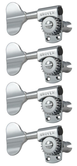 Grover 145cl4 Titan Electric Bass 4-In-Line, Lefthand, Right - Chrome