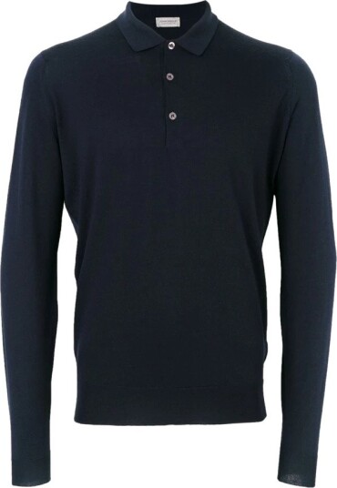 John Smedley Belper Extra Fine Merino Polo Pullover Midnight