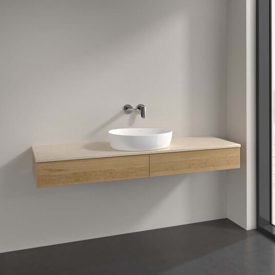 Villeroy & Boch  Antao Servantskap med 2 skuffer 160x50x19 cm m/lys Eik/Crème
