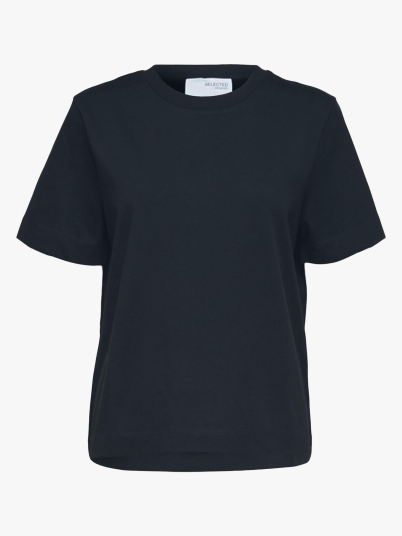 Selected Femme Essential Short Sleeve Boxy Tee Blå L Selected Femme Essential Short Sleeve Boxy Tee Blå L