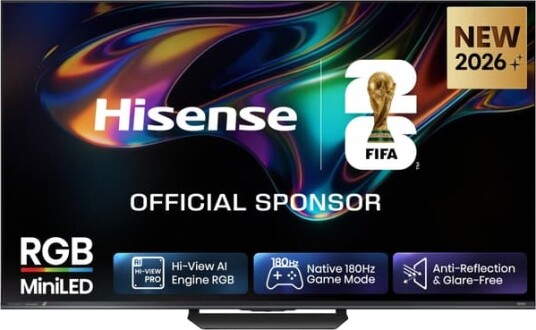 Hisense 55" UR8S 4K/UHD RGB MiniLED Smart TV (2026) Hisense 55" UR8S 4K/UHD RGB MiniLED Smart TV (2026)