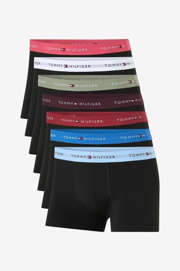 Tommy Hilfiger Boksershorts Trunk WB 7 pakning Svart Tommy Hilfiger Boksershorts Trunk WB 7 pakning Svart