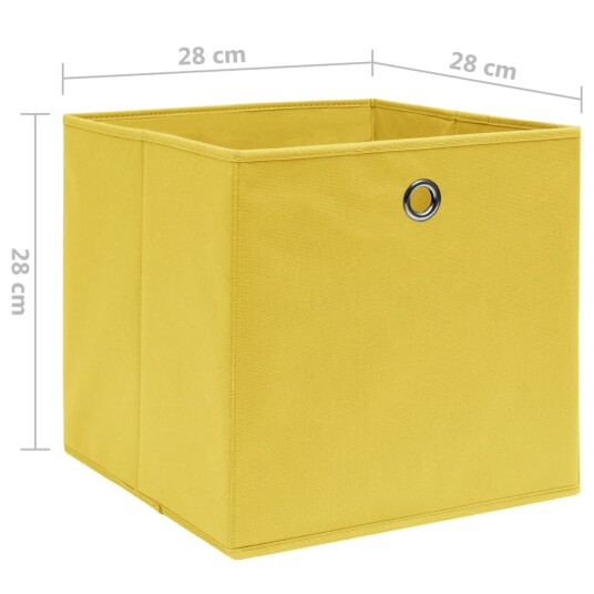 vidaXL Oppbevaringsbokser 10 stk uvevd stoff 28x28x28 cm gul vidaXL Oppbevaringsbokser 10 stk uvevd stoff 28x28x28 cm gul